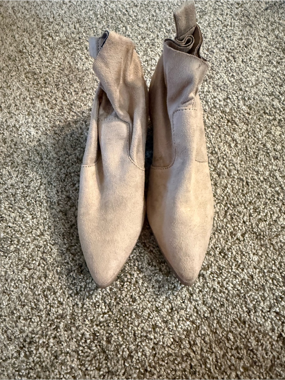 Women's Pointed Toe Ankle Boots in Beige